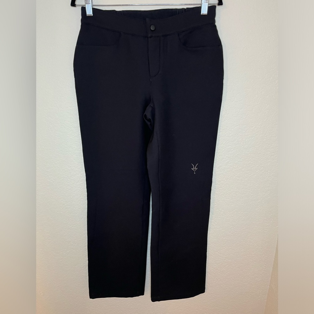 Ibex Peak Climawool Tuck style pants size 6 black straight leg merino wool blend